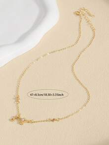 1pc Pink Heart Genie Lamp Pendant Necklace, Sweet Design Princess Collarbone Chain - Multicolor - View 6