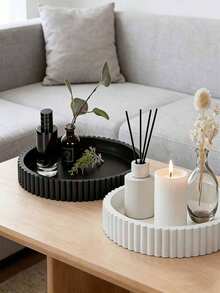 1PC Jewelry Tray, Coffee Table Tray, Aromatherapy Holder, Round Storage Tray, ABS Plastic Material, For Storage And Organization, Suitable For Home, Bedroom, Vanity, Dining Room, Kitchen Countertop, Bathroom And Daily Use, Decorative Item - Multicolor - View 3