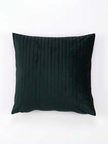 1 vỏ gối vuông bằng vải nhung kẻ sọc màu trơn, sợi polyester, phong cách tối giản hiện đại, phù hợp cho phòng khách và sử dụng tại nhà - Màu xanh lá cây đậm - Xem 2