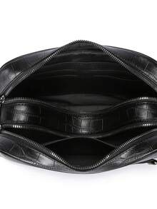 Storage Handbag, Large Capacity Business Handbag, Double-Layer Toiletry Bag, Wallet Handbag - Black - View 4