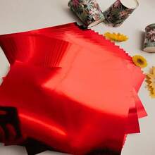 15 Sheets Premium Elegant Red Glossy Cardstock - A4/A5 250g PET Metallic Reflective Decorative Paper, Suitable For Fashion Design, Events And Handmade Crafts - High-End Mirror Effect, Durable Cardstock, Reflective Surface - 15-pack PET Red Cardstock - View 4