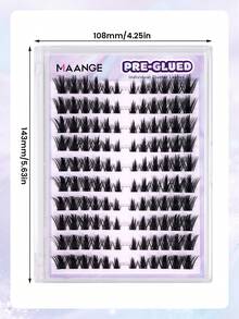 MAANGE 120簇密集自黏狐狸風假睫毛，免膠貼貼式可重複使用，厚實多層卡通風，適合歐美眼型，拉長眼尾，D捲仿貂毛自然柔順舒適睫毛簇，單簇假睫毛，送給女性的禮物 - 彩色 - 查看 6