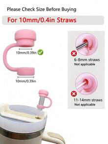 1/2/6pcs Reusable Silicone Straw Caps, Anti-Spill Anti-Splash Anti-Dust Straw Covers For Cups, Back To School Season - Multicolor - View 3