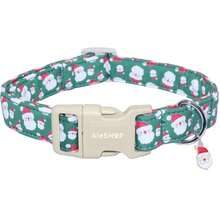 1pc Green Santa Claus Cartoon Print Collar, Soft Adjustable Dog Collar With Quick Release Buckle, Adjustable Strap, Zinc Alloy D-Ring, Festive Christmas Pet Collar For Small Medium Large Dogs And Cats, Holiday Gift For Boys And Girls - Green - View 2
