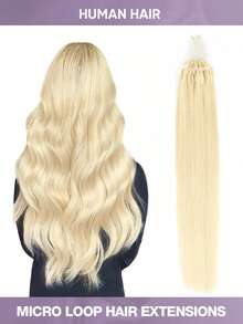 Micro Loop Hair Extensions Micro Bead Hair Extensions Nature Black 14-22inch Straight Micro Link Real Human Hair Hair Extensions Invisible Beads Thick Nano Ring Hair Extensions Silky And Smooth Easy To Wear For Daily &Halloween Costumes&Christmas - S60 - View 9