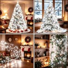 Upgraded Silver Wire Firework String Lights 18m 600LED, USB Powered With Remote Control 8 Lighting Modes, Bendable And Wrapable, Starry Firefly Lights, Multi-Holiday Universal, Indoor Window Wedding Bedroom Atmosphere Decor Lights - USB Firecracker Light - View 7