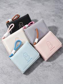 Short Cartoon Wallet, Cute Student Coin Purse, Multi-Function Card Holder, All-In-One Folding Small Wallet, Ins Style - Multicolor - View 1