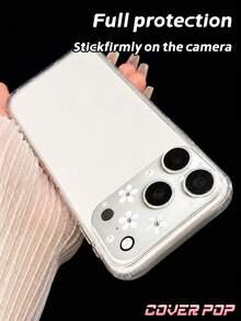 1pc Exquisite White Floral Pattern Phone Lens Protector, Compatible With Phone 17 Pro/17 Pro Max/18 Pro/18 Pro Max, Anti-Scratch Full Coverage Lens Protection, Sweet Healing Atmosphere Phone Accessory, Birthday Holiday Gift For Girls, Family And Friends - Clear - View 6