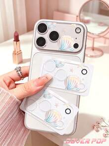 1pc Ocean Shell Pattern Phone Lens Protector Film, Compatible With Phone 17 Pro/17 Pro Max/18 Pro/18 Pro Max, Anti-Scratch Full Coverage Lens Protection, Sweet Healing Vibe Phone Accessory, Birthday Holiday Gift For Women Family And Friends - Clear - View 2