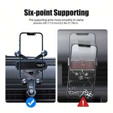 Car Air Vent Phone Holder With Extendable Arm, 6-Point Gravity Auto-Locking Phone Mount, 360° Rotating Universal Car Phone Holder, Compatible With 4.7-7.0 Inch Smartphones, Perfect Gift Product - A - View 9