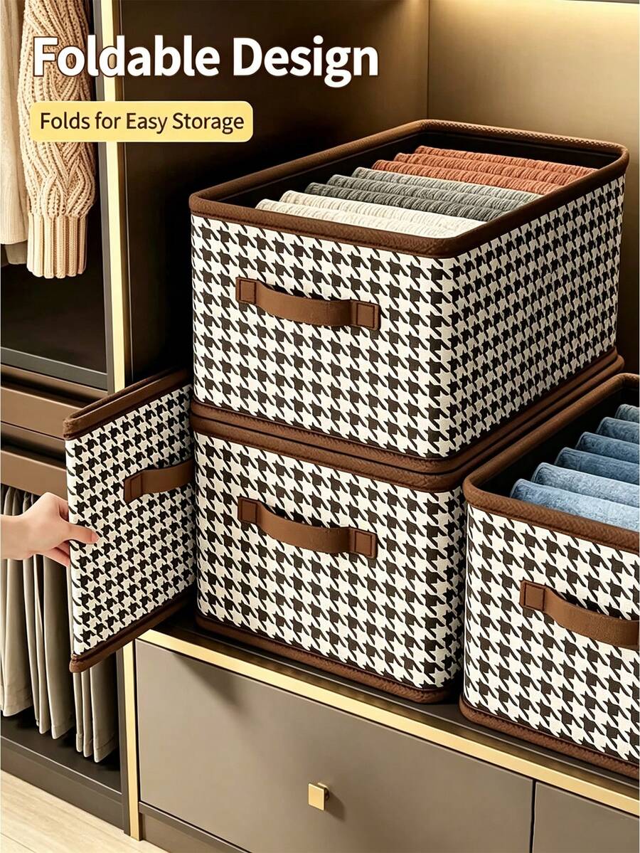 Foldable Fabric Storage Box, Clothing Organizer, Suitable For Students, Bedroom, Dorm, Closet Organization - Multicolor - View 1