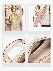 Michael Kors Bedford Legacy Extra Small Logo Duffel Crossbody Bag, Women's Clutch Wallet, Classic Boston Style Shoulder Bag, Gift For Daughter, Girlfriend - Pink - View 6