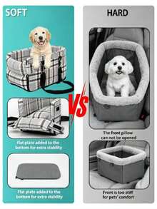 Prpeko Small Dog Car Seat, Portable Dog Seat With Soft Washable Cushion, Center Console Dog Car Seat, Suitable For Dogs Up To 12 Lbs (Approx. 5.9 Kg) (Mesh Gray) - Grey - View 5