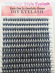 Beginner-Friendly Natural Clustered False Eyelashes 6-16mm Mixed Length Black Soft Fine Faux Mink Single Cluster DIY Home Eyelash Extensions Reusable Lightweight Style Suitable For Daily Commute Makeup - D - View 3