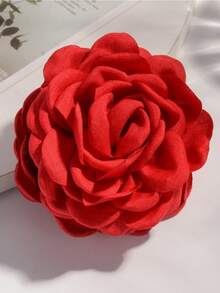 1pc Women's Elegant And Sophisticated Fabric Flower Hair Claw Clip - Brown - View 12
