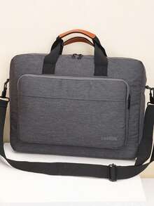 Minimalist Business Laptop Bag With Air Cushion, Large Capacity, Multi-Compartment Commuter Briefcase, Handheld, One Shoulder, Crossbody Bag - Grey - View 14