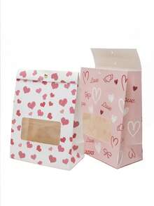 6pcs/12pcs/24pcs Xmas Holiday Window Stand-Up Paper Gift Bags, Visible Window Design For Candy Cookies Party Favor Pouches - View 11