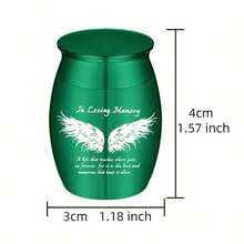 1.57 Inch Small Urns For Ashes - Angel's Wings, Aluminum Alloy Mini Urns, Cremation Urns For Human Pet Ashes, Ashes Holder, Small Keepsake Urns-In Loving Memory - Multicolor - View 2