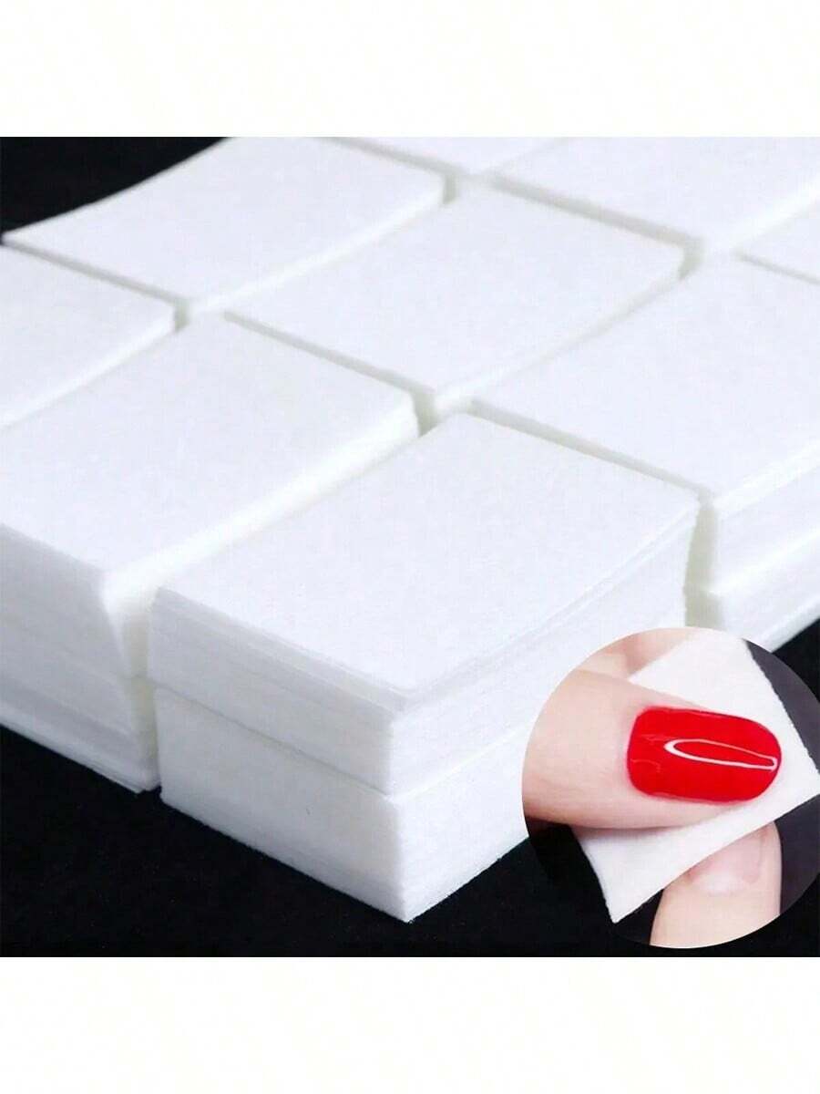 100pcs Nail Polish Remover Wipes, Lint-Free Gel Cleansing Makeup Remover Tissues, Nail Art Tools - White - View 1