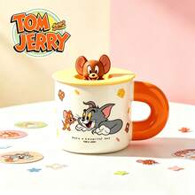 TOM AND JERRY. 正宗陶瓷馬克杯附蓋，可用作手機支架，450ml 厚壁陶瓷防塵杯，適用於居家、辦公室、宿舍及生日禮物，可微波爐與洗碗機使用 - 彩色 - 查看 15