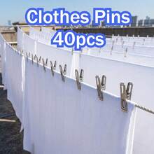 10/20/30/40pcs Heavy Duty Stainless Steel Clothes Pegs - Non-Slip Rust-Proof Clips, Suitable For Laundry, Plants And Projects | Durable Indoor/Outdoor Drying Tool, Multi-Functional Storage Solution, Strong Rust-Proof Spring, Perfect For Home, Office And Garage, Clothes Pegs - View 6