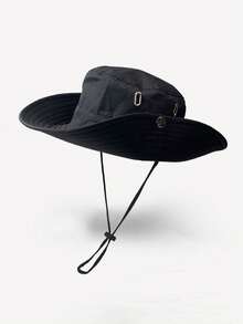 1pc Outdoor Fishing Bucket Hat, Breathable Quick-Dry Sun Protection, Hiking Adventure Hat, Unisex Quick-Dry Travel Headwear - Denim - View 9
