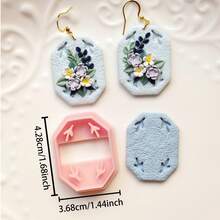 Asymmetrical Geometric Pattern Polymer Clay Cutting Molds, Arch, Asymmetrical Rectangle, Polygon, Water Drop Shaped Clay Cutting Molds, DIY Handmade Earring Pendant Brooch Making Tools, Compatible With Polymer Clay, 3D Printed, Clean Cut, Handmade Jewelry Floral DIY Craft Accessories - Geometric - View 15