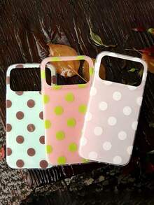 Minimalist Polka Dot Mint Green Soft Phone Case, Compatible With IPhone 17 16 15 14 13 Pro Max, Summer Style Anti-Drop Lightweight Phone Case, Pink Phone Case - Mint Green - View 4