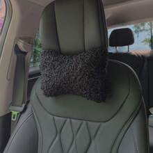 1pc Teddy Curly Plush Car Seat Neck Pillow, Travel Relaxation Head And Neck Support Pillow, Soft And Comfortable Curly Plush Car Headrest - A - View 11
