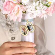 1pc Custom Bride Bouquet Photo Pendant, Wedding Bouquet Charm, Bride Bouquet Keepsake Ornament, Bride Gift, Wedding Creative Gift - Multicolor - View 7