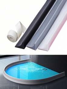 1pc Silicone Bathroom Waterproof Water Stopper Strip, Shower Room Floor Mat, Sink Countertop Dry & Wet Separation, Easy Installation, Home Essential Accessory - multicolor - View 6