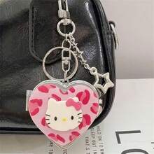Hasbro 1PC Fashionable And Cute Cartoon Kity Cat Heart Mirror Keychain, A Unique Small Bag Accessory With A Sophisticated And Elegant Feel - A - View 6