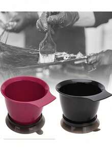 3pcs Professional Hair Dye Bowl, Plastic Hair Coloring Mixing Bowl With Anti-Slip Base & Handle, Salon Hair Bleach Tint Mix Bowl For Hairdressing - Multicolor - View 4