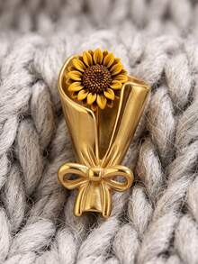 1pc Fall Decor Bowknot Flower Bouquet Shape Lapel Pins Dried Flower Holder Suit Collar Decor Brooch Fall Style Multi-Purpose Pin Brooch Jewelry Women - Brooch - View 5