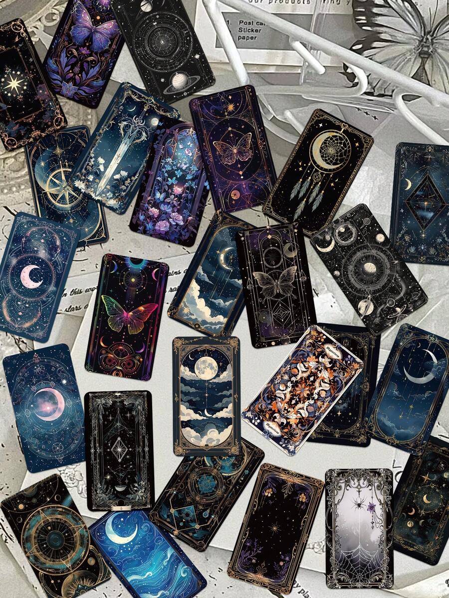 50pcs Mysterious Journey Stickers For Decorating Planner, Diary, Scrapbook, Journal, Luggage, Guitar, Skateboard, Manual, Notebook, Tablet, Water Bottle, Phone - Mysterious Journey 6 - View 1