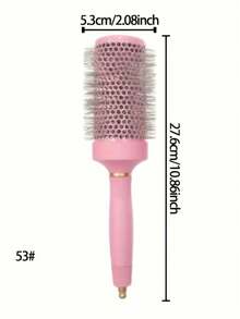 Stylance Salon Professional Nano-Technology Negative Ion Ceramic Spray Painted Aluminum Tube Nylon Bristle & Boar Bristle Tapered Handle Round Brush - Pink - View 12