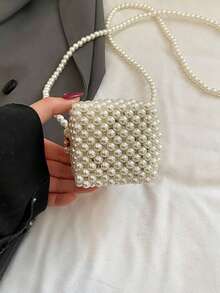 1pc Girls Beaded Special Material Clasp Closure Exquisite Handbag Crossbody Bag Suitable For All Seasons Daily Use - A - View 5