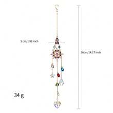 1pc Christmas Yard Garden Decor Light-Collecting Ornament Evil Eye Sun Moon Crystal Sun Catcher Wind Chime - Hanging Ornament - View 11