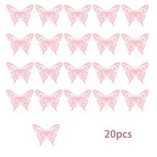 20pcs Pink Hollow Butterfly Wall Stickers, Cute Butterfly Room Decor, Suitable For Home, Spring Decoration, Birthday, Graduation Party, Surprise Campus Scene, Dorm Decor, Back To School Classroom Supplies - one-size - View 7