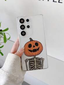 1 ốp lưng điện thoại TPU trong suốt họa tiết bí ngô xương Halloween, in UV, tương thích với Samsung, Nothing, Pixel, Series, quà tặng lễ hội, dùng đi làm hàng ngày, chống rơi, phong cách cực thu hút - Nhiều màu - Xem 7