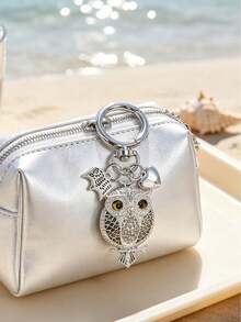 Owl Rhinestone Keychain Bag Charm, Shiny Crystal Owl Pendant With Heart And Letter Decor, Suitable For Handbags, Tote Bags, Backpacks - Multicolor - View 6