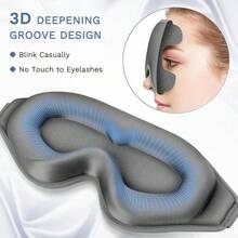 1 buah Masker Tidur Anti Cahaya 3D Berkontur, Ramah Kulit & Bernapas, Dapat Diatur, Cocok Untuk Tidur Siang di Rumah, Kantor, dan Perjalanan - MultiWarna - View 5