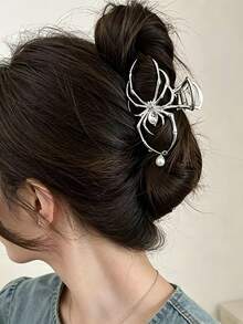 2pcs Gothic Spider Bone Hair Clip, Hollow Metal Spider Design Hair Clip With Teardrop Pendant, Punk Dark Style Women's Hair Accessory - Multicolor - View 4