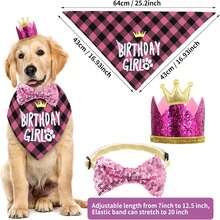 40pcs Dog Birthday Party Accessories, Including Birthday Hats, Headbands, Scarves, Cute Dog Bowties, Flags, Suitable For Small To Medium Sized Pets, Dog Birthday Party Decorations - Multicolor - View 12