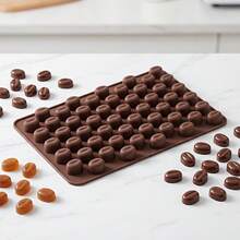55-Cavity Mini Coffee Bean Shaped Silicone Mold, Suitable For DIY Chocolate, Candy, Pudding, Dessert, Cake Decoration Inlay, Cookie Baking Mold - Multicolor - View 11