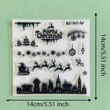 Snowflake Christmas Ornament Clear Silicone Stamp,Winter Holiday Decor Transparent Rubber Seal For Card Making Scrapbook Journal DIY Craft Stamp - SD-2 - View 45