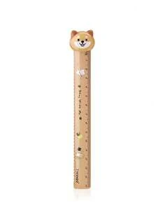 1pc Cute Cat & Dog Cartoon Animal Shaped 15cm Ruler With Fuzzy Ball, Wavy Line Scale, Adorable Stationery,Rulers, Back To School - Multicolor - View 9