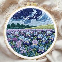Embroidery Set, 20x20cm/7.9x7.9 Inches, Rural Scenery, 2D Flat Printing Handmade DIY Beginner Embroidery Set, Including Embroidery Cloth,Instruction Manual,Embroidery Frame And Needle And Thread, Handmade Artwork As A Gift For Friends Or Famil - 20x20cm/7.9x7.9 In - View 14