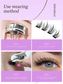 Magnetic False Eyelashes For Women, Glue-Free, Natural-Looking, Segmented Soft Magnetic, Beginner-Friendly, Long-Lasting Curl, Reusable - Black - View 9