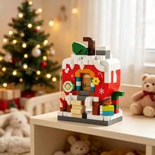 6-Piece Christmas Building Block Set: Santa Claus, Snowman Cottage, Treehouse; DIY Building Block Christmas Gift; Home Decor Model Ornament; Perfect For Birthdays And Christmas Gifts - Multicolor - View 6